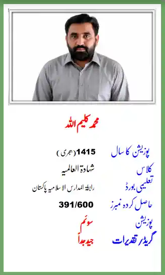 Posion Holder Students Jamia Ul Uloom Multan