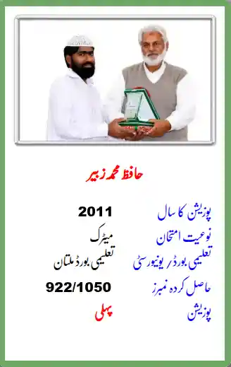 Posion Holder Students Jamia Ul Uloom Multan